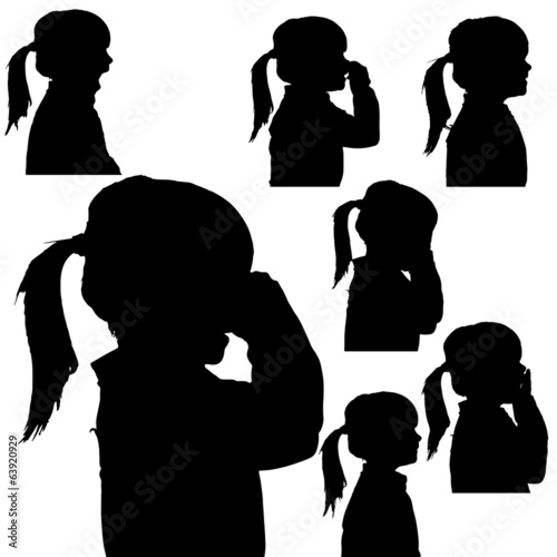 Vector silhouette of girl.