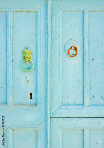 coloured door of  old house in Amorgos island in Greece © imagIN photography