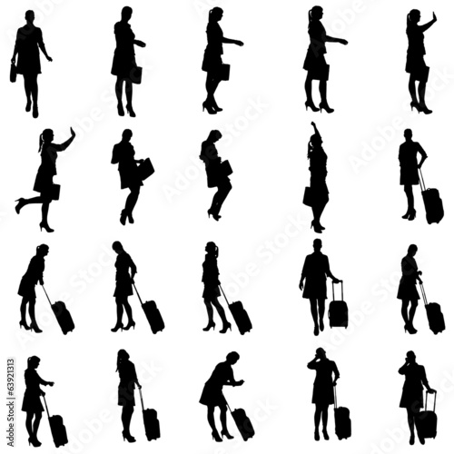 Vector silhouette of businesswoman.