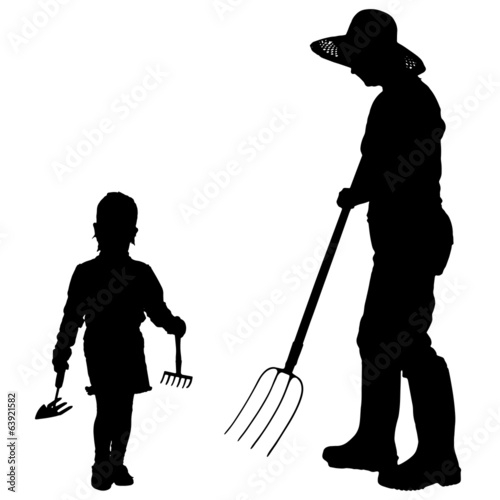 Vector silhouette of the woman.