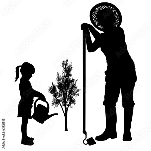 Vector silhouette of the woman.