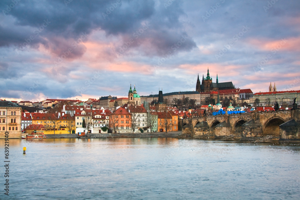Charles Bridge, Prague castle and cathedral.