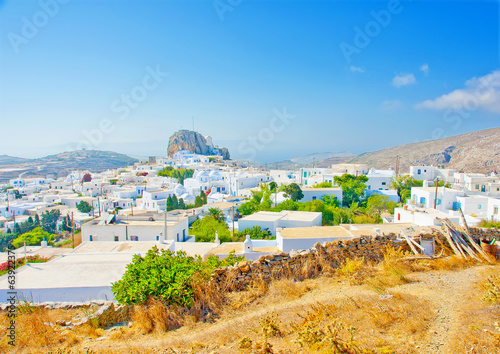 Chora the capital of Amorgos island in Greece
