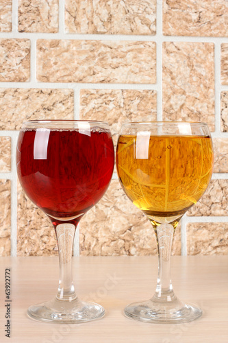 Wineglass on stone photo