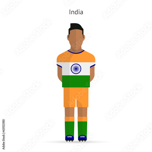 India football player. Soccer uniform.