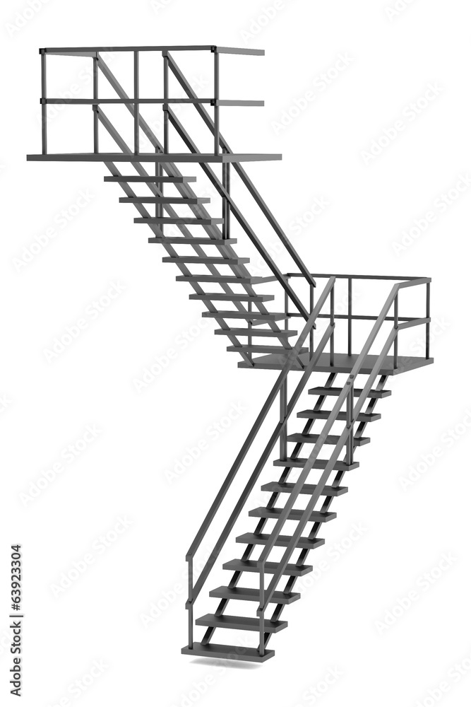 realistic 3d render of stairs