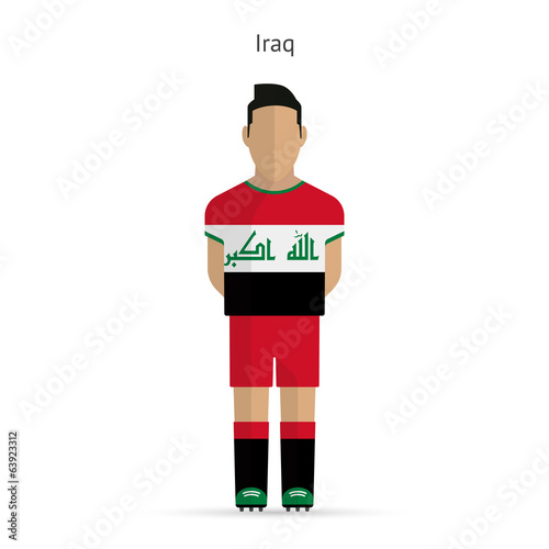 Iraq football player. Soccer uniform.