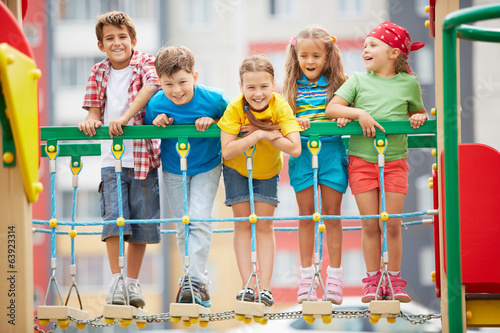 Obraz na plátně Kids on playground