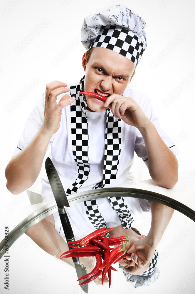 Naklejka premium Szalony kucharz