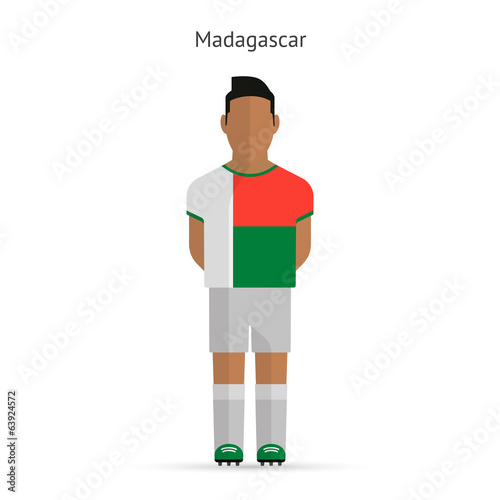 Madagascar football player. Soccer uniform.
