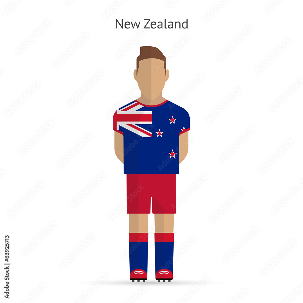 New Zealand football player. Soccer uniform. New Zealand football player. Soccer uniform.