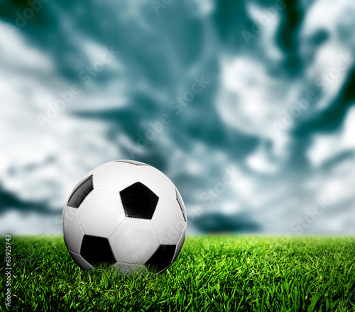 Football, soccer. A leather ball on grass, lawn. © Photocreo Bednarek