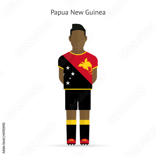Papua New Guinea football player. Soccer uniform.