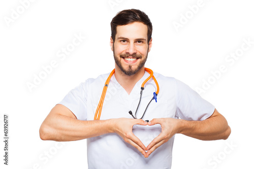 doctor showing heart sign