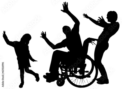 Vector silhouette of family.