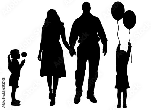Vector silhouette of family.