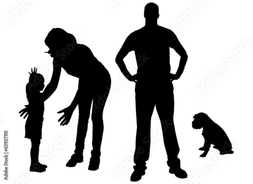 Vector silhouette of family.