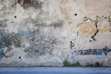 Acrylglasbilder Graffiti Wall & Faded Grafitti Background Texture with Abandoned Shoe  © EdwardSamuel