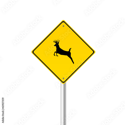 traffic sign with deer color vector