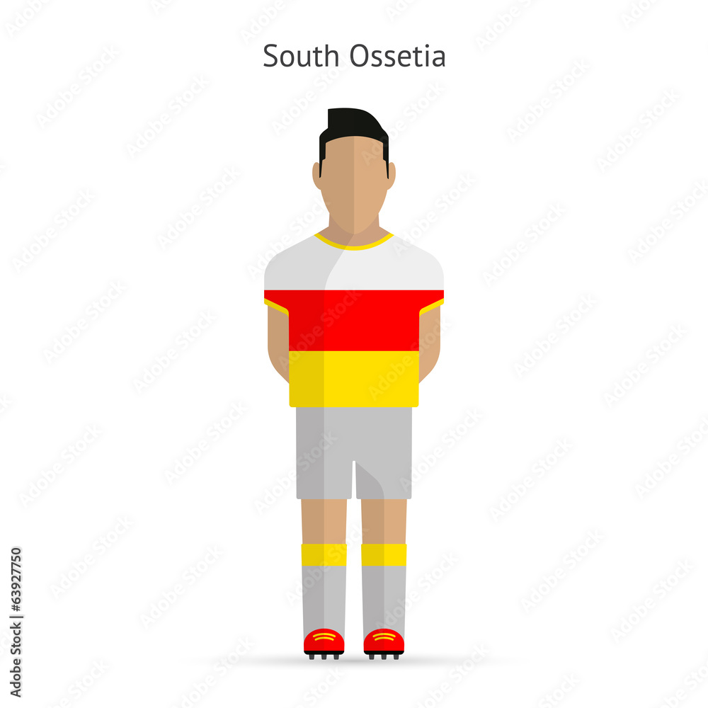 South Ossetia football player. Soccer uniform. South Ossetia football player. Soccer uniform.