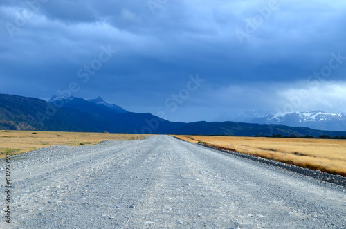 Gravel road in Torres del Paine  Patagonia