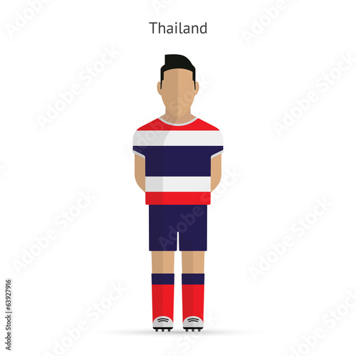 Thailand football player. Soccer uniform.