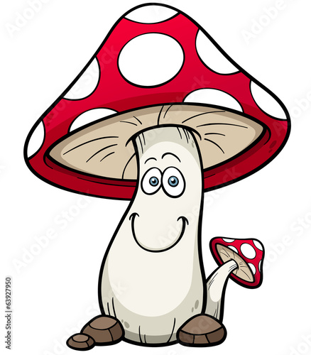 Vector illustration of Cartoon mushrooms