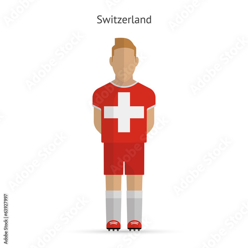 Switzerland football player. Soccer uniform.