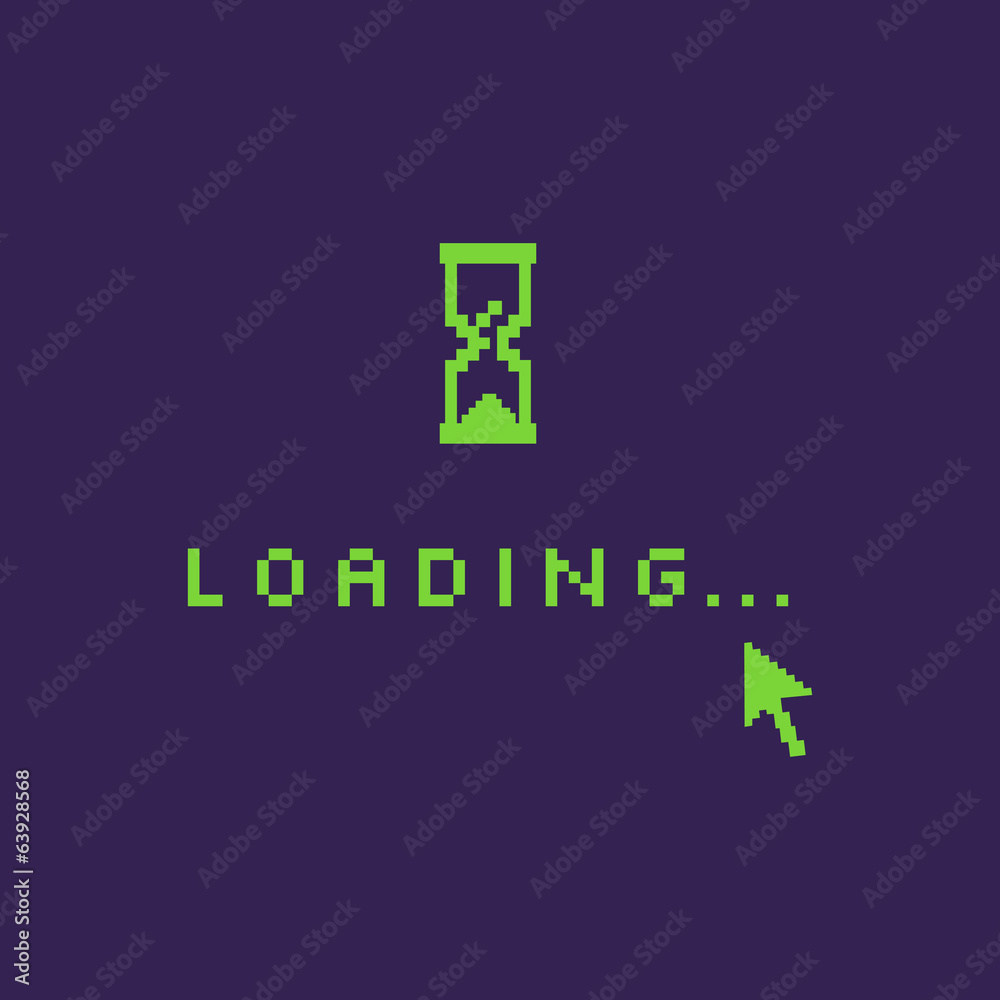 Obraz premium Vector Pixel Illustration: Loading