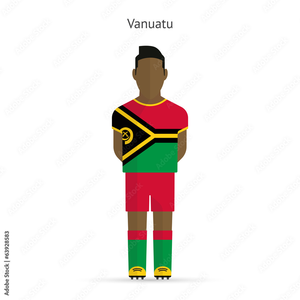 Vanuatu football player. Soccer uniform.