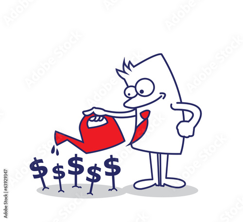 business man planting money