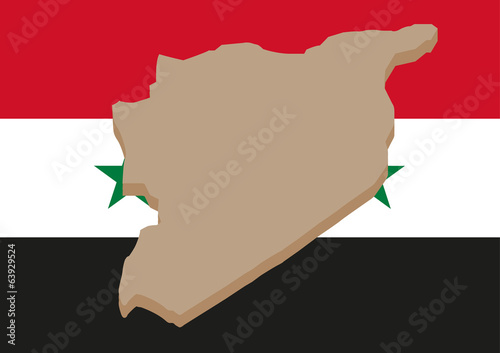 Syria flag map