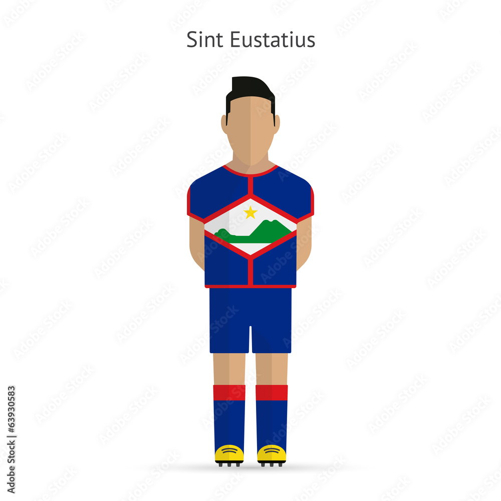Sint Eustatius football player. Soccer uniform. Sint Eustatius football player. Soccer uniform.