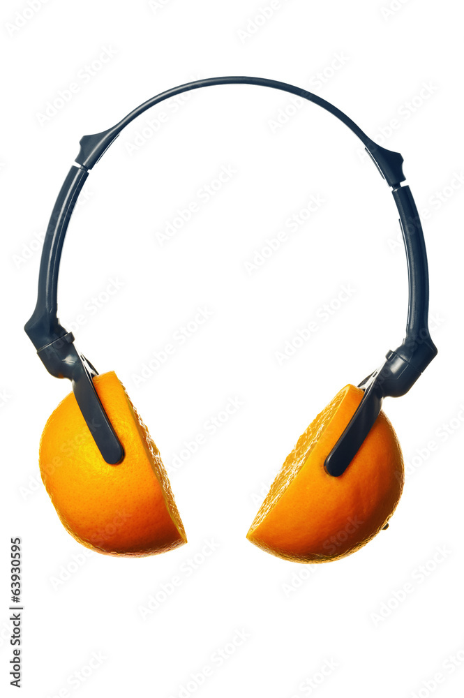 Headphones made of orange slices