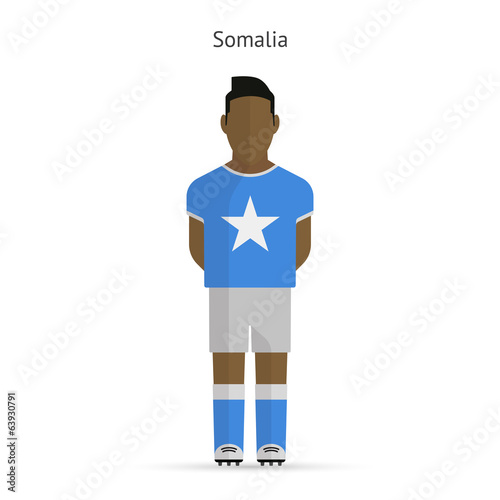 Somalia football player. Soccer uniform.