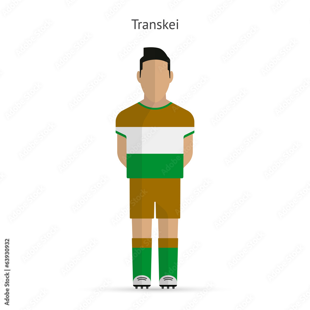 Transkei football player. Soccer uniform. Transkei football player. Soccer uniform.