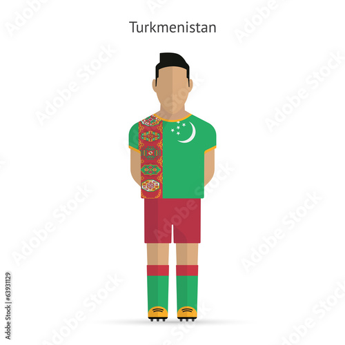 Turkmenistan football player. Soccer uniform.