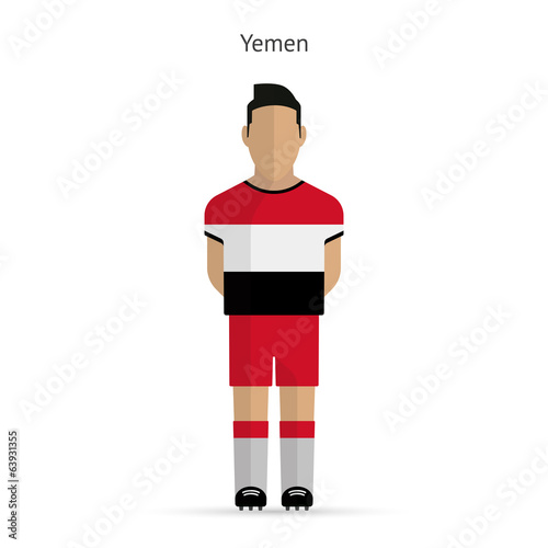 Yemen football player. Soccer uniform.