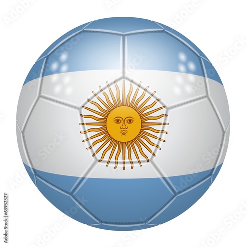 Soccer ball art the colors of Argentina