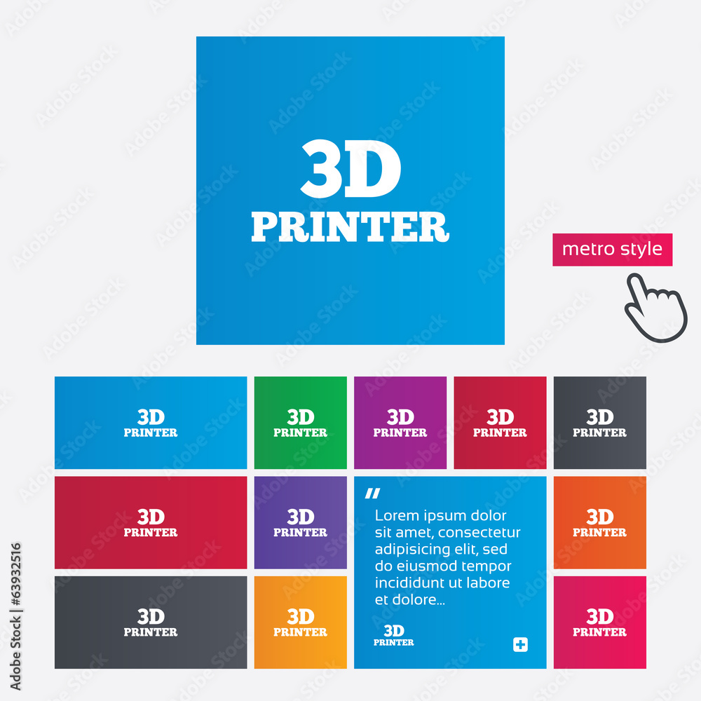 3D Print sign icon. 3d Printing symbol. 3D Print sign icon. 3d Printing symbol.