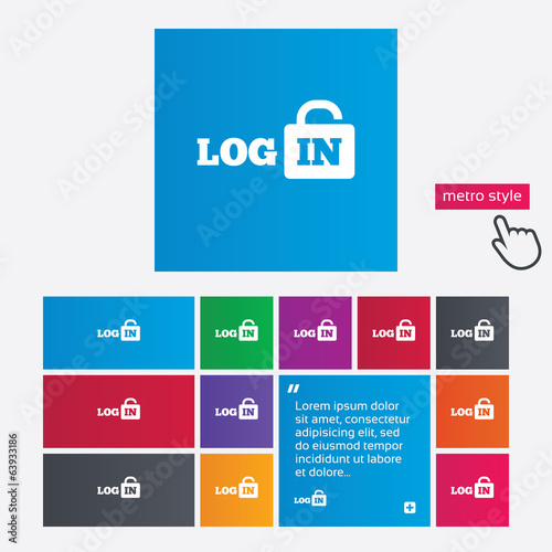 Login sign icon. Sign in symbol. Lock.