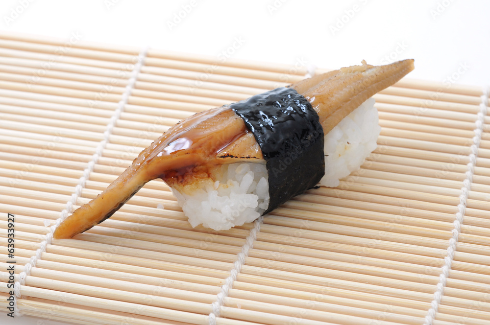 sushi isolated on white background Conger