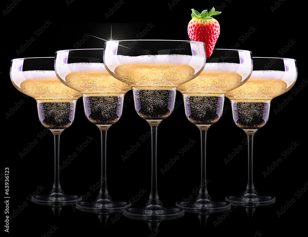 champagne glass on black background champagne glass on black background