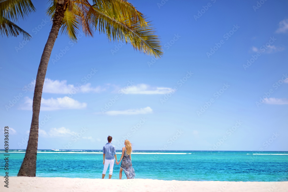 Young couple on a tropical island