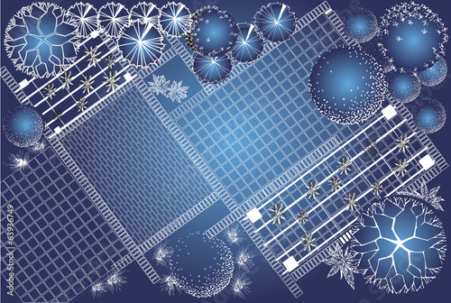 Vector blueprint of garden plan