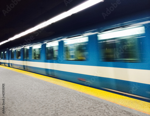 Subway train in Montreal photo