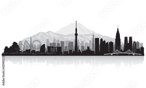 Canvas Print Tokyo Japan city skyline silhouette