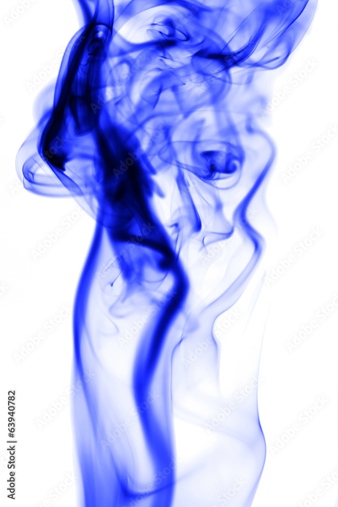 blue smoke on white background