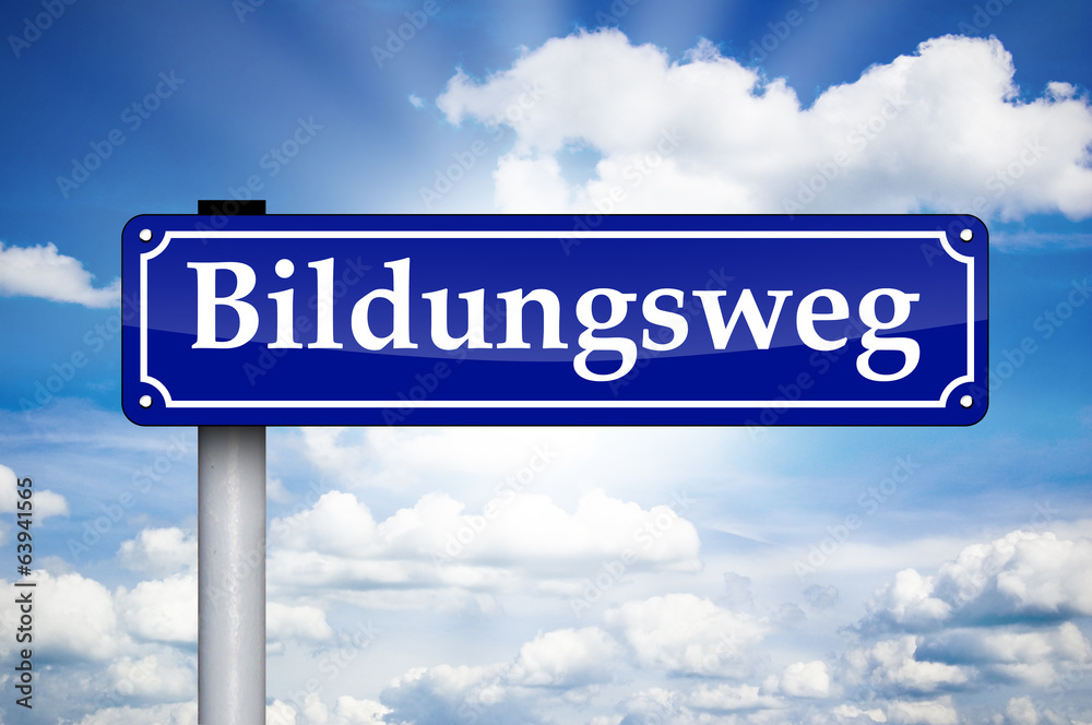 Obraz premium Schild Antik mit Bildungsweg