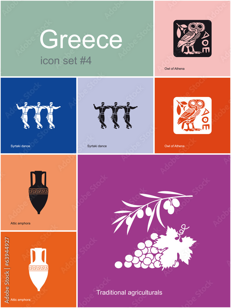 Icons of Greece - obrazy, fototapety, plakaty 